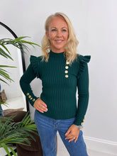 The Alba - Long Sleeve Knit with Gold Button Detailing